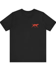 Saw Mill - Short Sleeve Vintage-Style Canine Lumberjack Graphic Tee - Back Print With Front Brand Emblem
