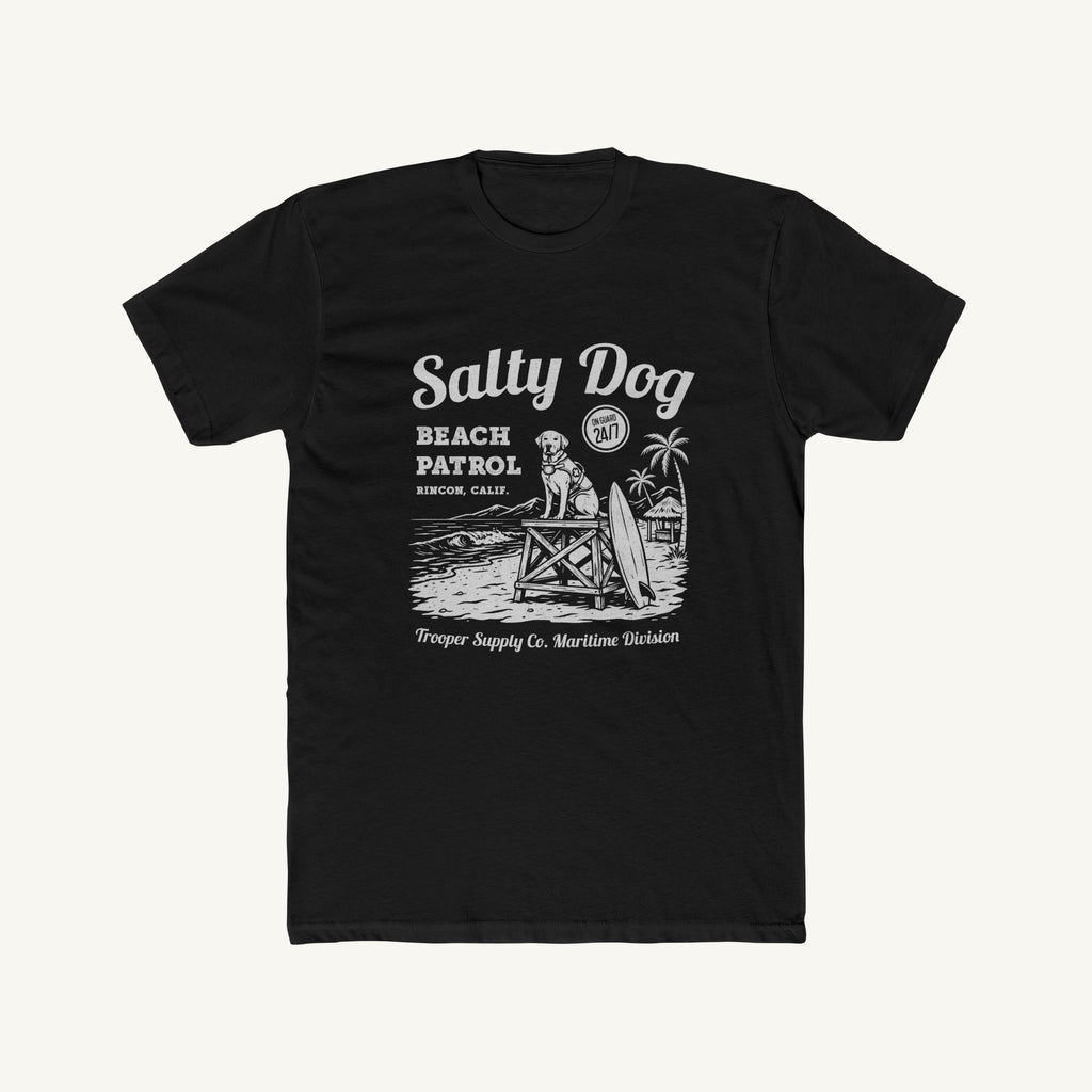 Salty Dog Beach Patrol T-Shirt — Vintage Surf Dog Graphic Tee