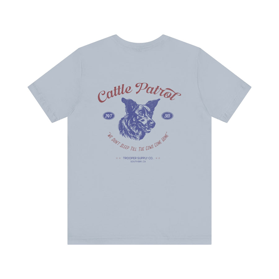 Cow Patrol - Short Sleeve Tee (Back Print with Front Emblem)