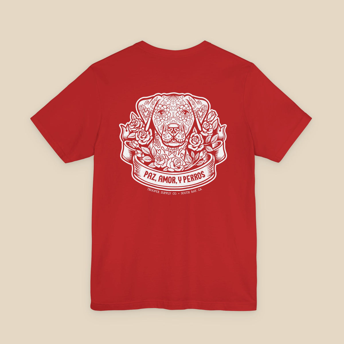 Paz, Amor, Y Perros (Peace, Love & Dogs) - Unisex Jersey Short Sleeve Dog Graphic Tee