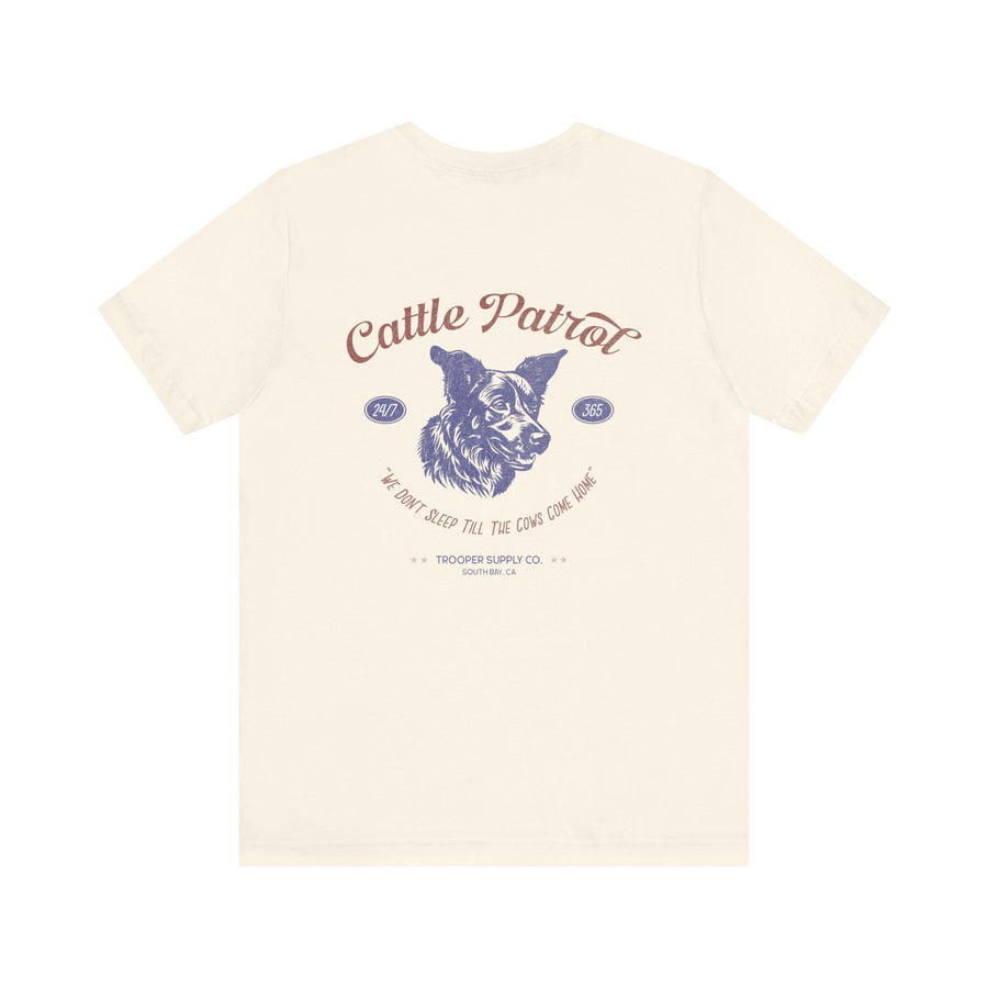 Cow Patrol - Short Sleeve Tee (Back Print with Front Emblem)