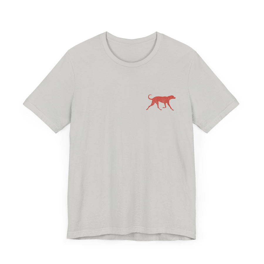 Saw Mill - Short Sleeve Vintage-Style Canine Lumberjack Graphic Tee - Back Print With Front Brand Emblem