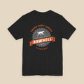 Saw Mill - Short Sleeve Vintage-Style Canine Lumberjack Graphic Tee - Back Print With Front Brand Emblem