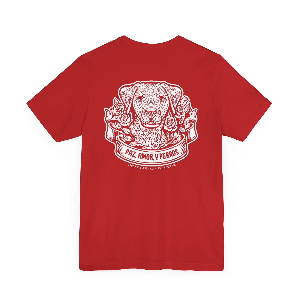 Paz, Amor, Y Perros (Peace, Love & Dogs) - Unisex Jersey Short Sleeve Dog Graphic Tee