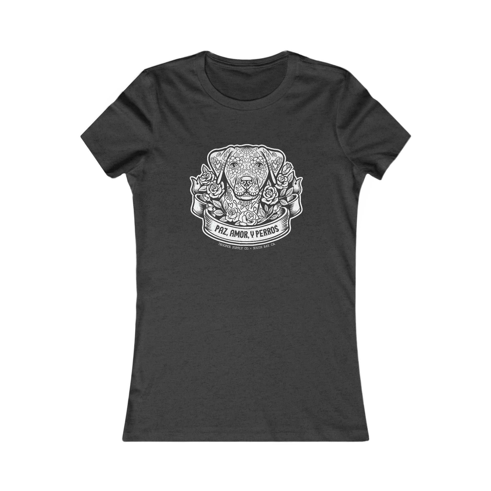 Paz, Amor, Y Perros - Modern Women's Dog T-Shirt (Front Print)