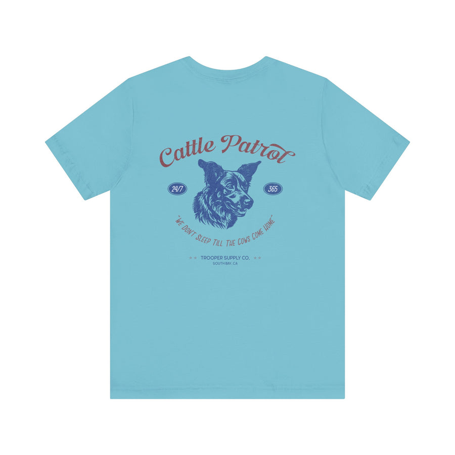 Cow Patrol - Short Sleeve Tee (Back Print with Front Emblem)