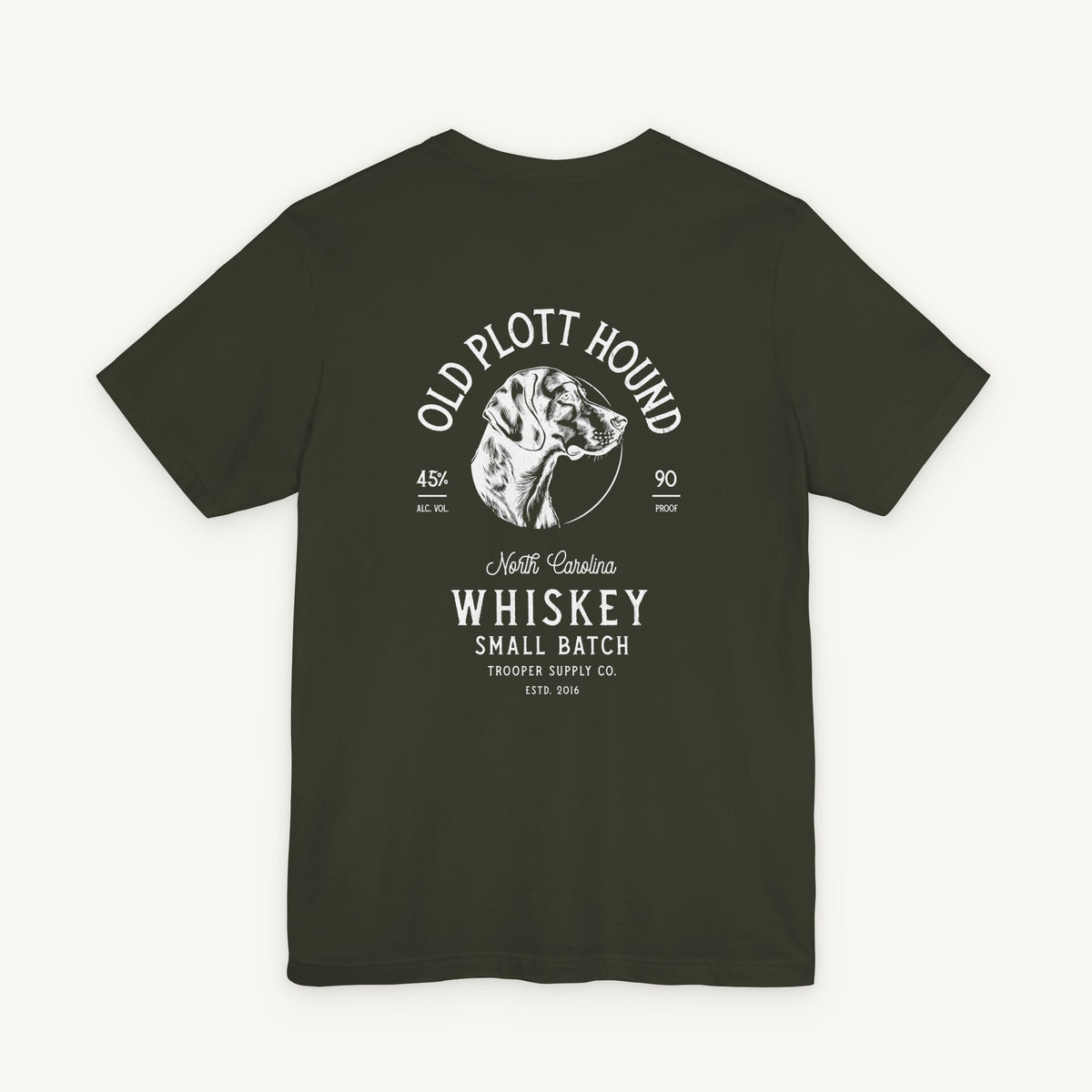 Old Plott Hound Whiskey - Unisex Jersey Short Sleeve Vintage-Style Canine Graphic Tee