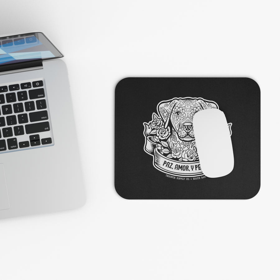 Mouse Pad (Rectangle) - Sugar Skull Design - Paz, Amor Y Perros