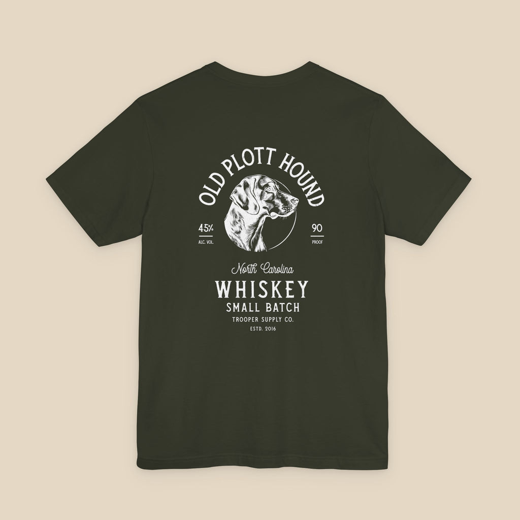 Old Plott Hound Whiskey - Unisex Jersey Short Sleeve Vintage-Style Canine Graphic Tee