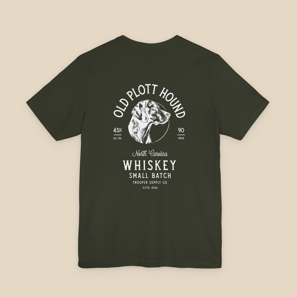 Old Plott Hound Whiskey - Unisex Jersey Short Sleeve Vintage-Style Canine Graphic Tee