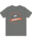 Saw Mill - Short Sleeve Vintage-Style Canine Lumberjack Graphic Tee - Back Print With Front Brand Emblem