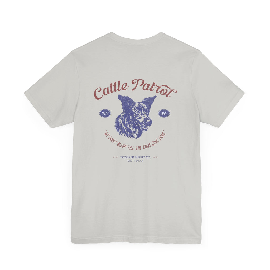 Cow Patrol - Short Sleeve Tee (Back Print with Front Emblem)