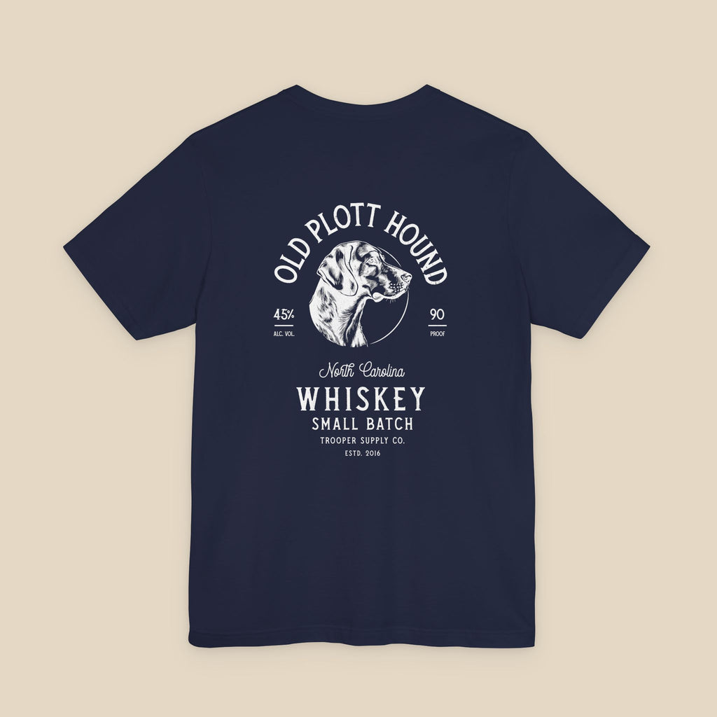 Old Plott Hound Whiskey - Unisex Jersey Short Sleeve Vintage-Style Canine Graphic Tee
