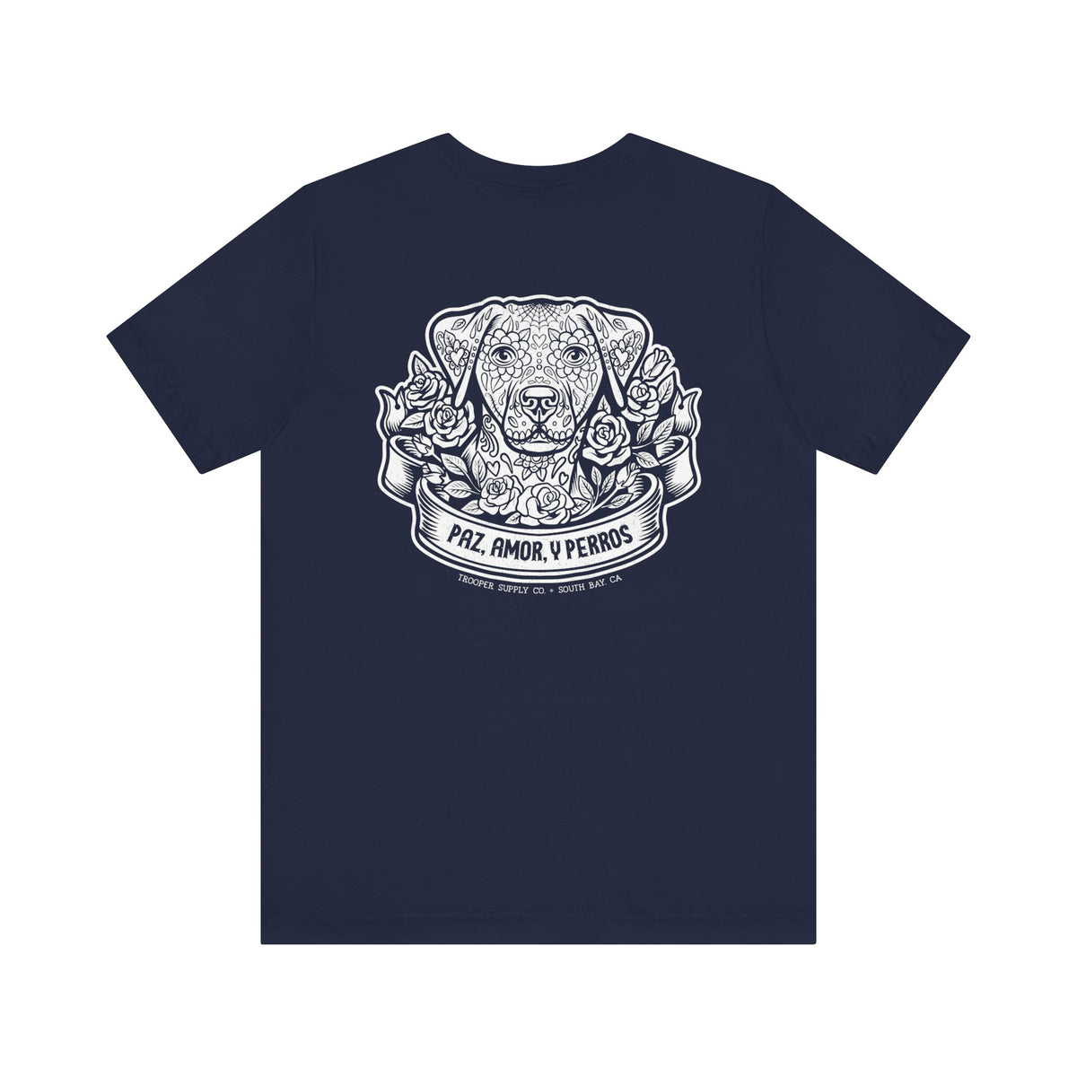 Paz, Amor, Y Perros (Peace, Love & Dogs) - Unisex Jersey Short Sleeve Dog Graphic Tee