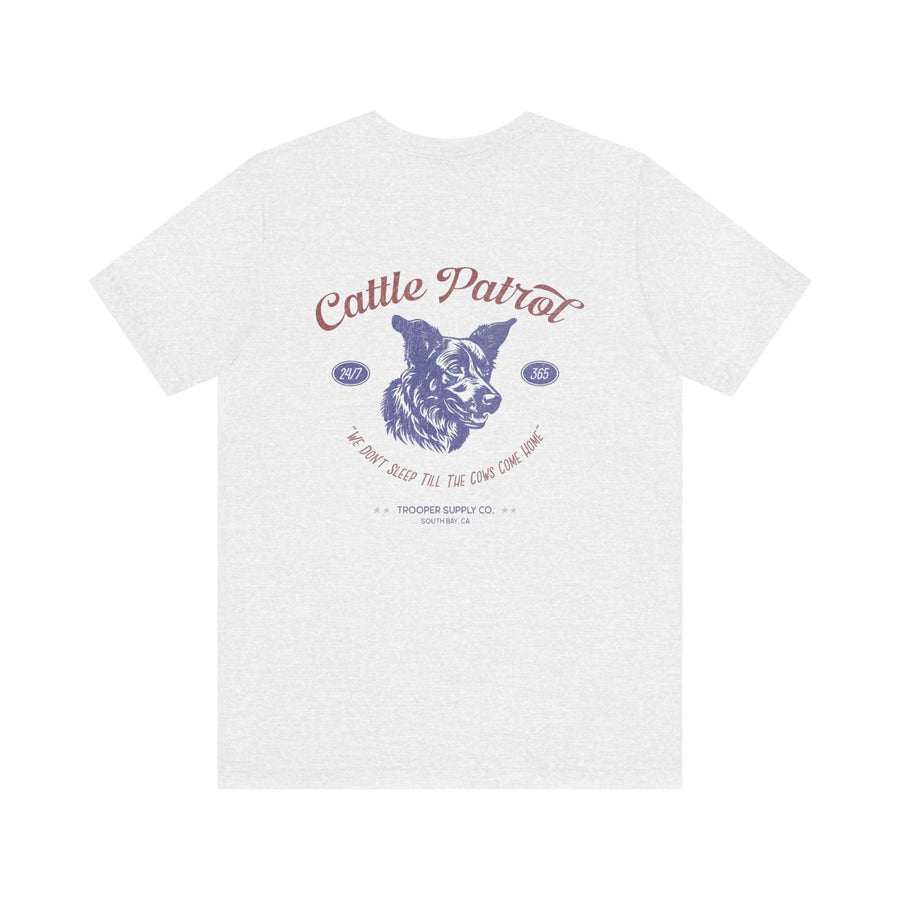 Cow Patrol - Short Sleeve Tee (Back Print with Front Emblem)