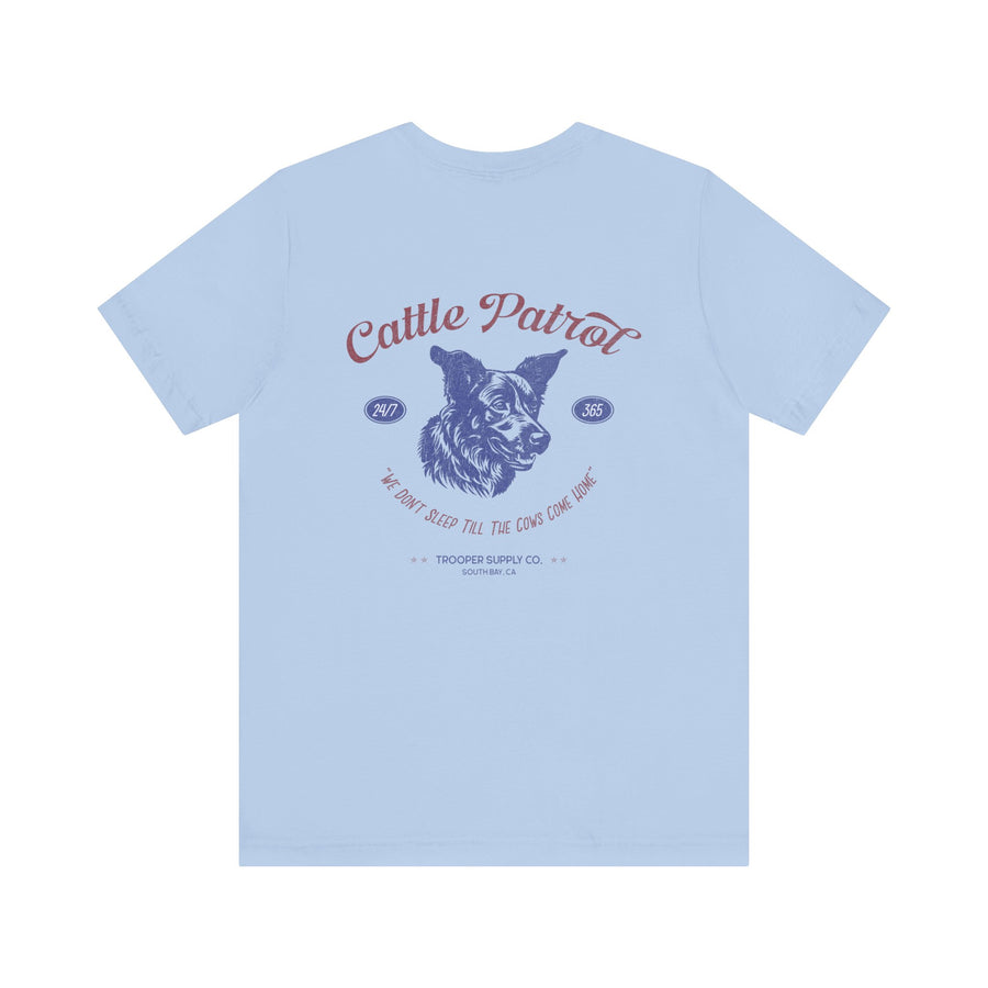 Cow Patrol - Short Sleeve Tee (Back Print with Front Emblem)