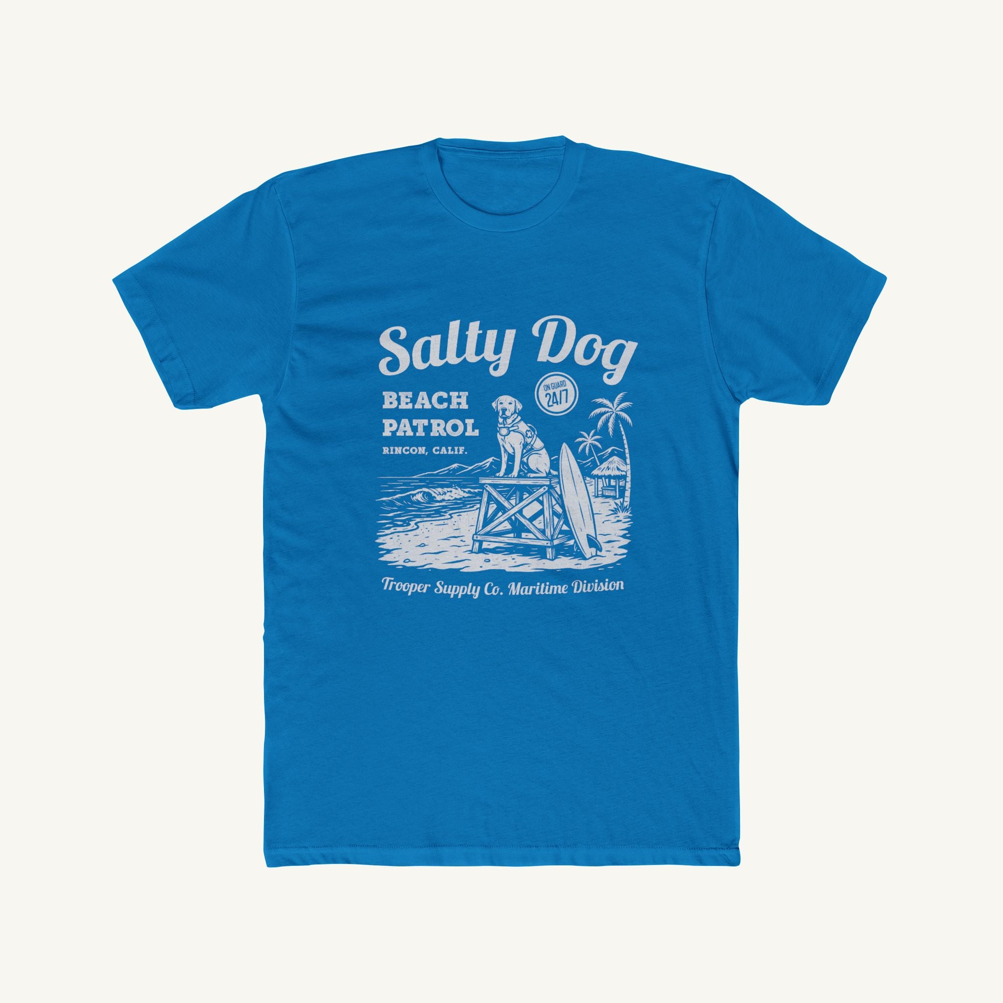 Salty Dog Beach Patrol T-Shirt — Vintage Surf Dog Graphic Tee