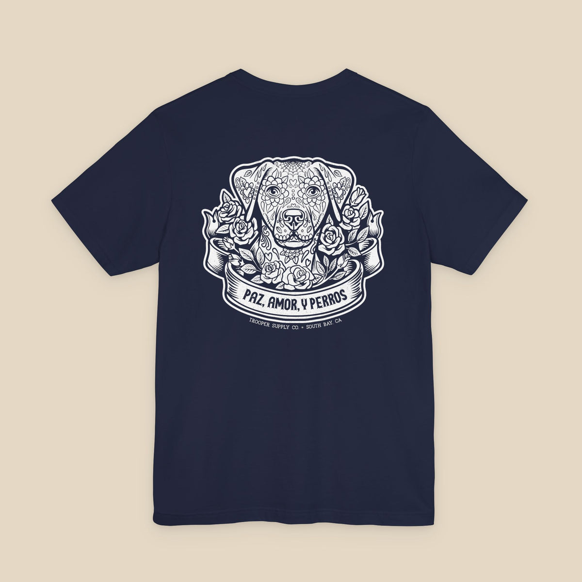 Paz, Amor, Y Perros (Peace, Love & Dogs) - Unisex Jersey Short Sleeve Dog Graphic Tee