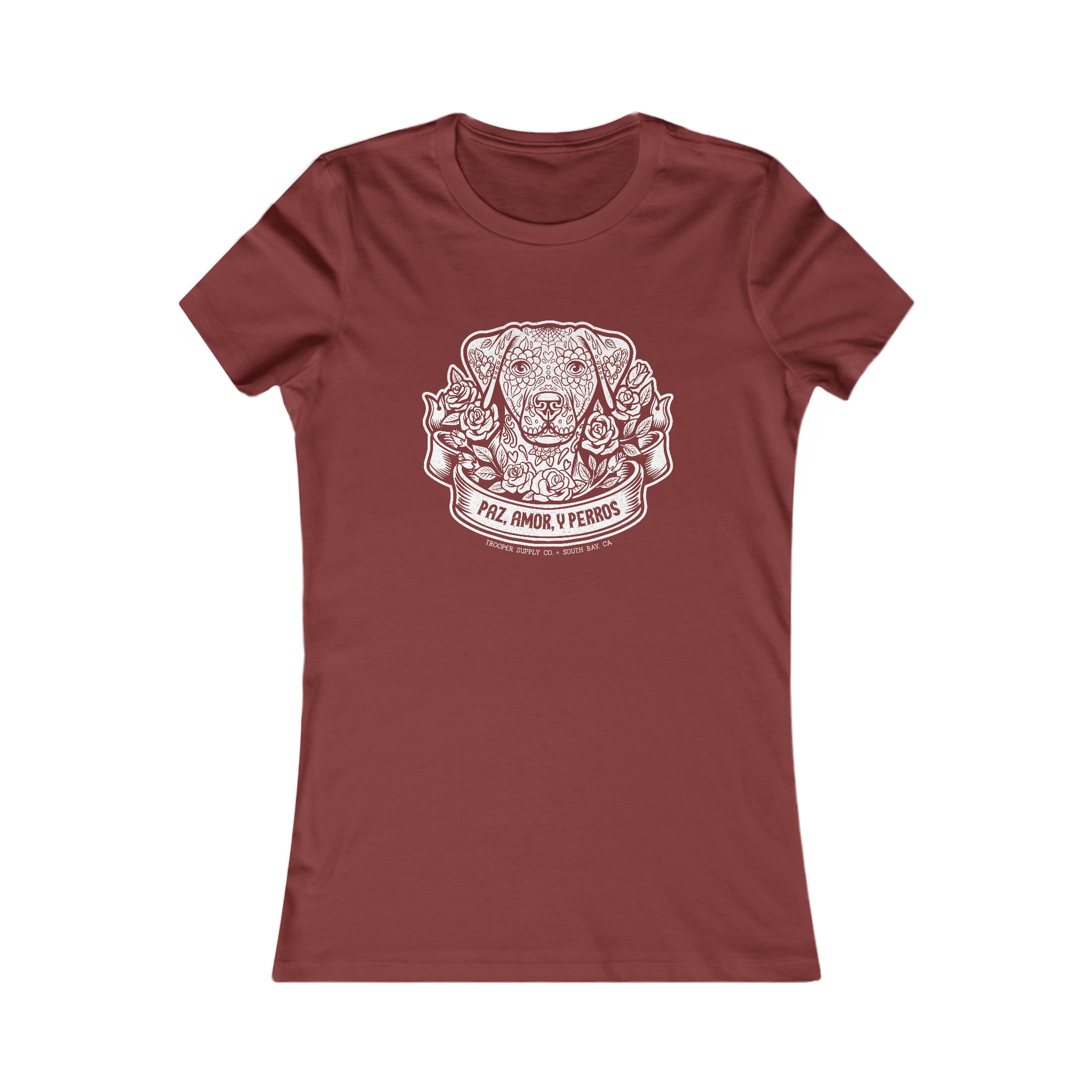 Paz, Amor, Y Perros - Modern Women's Dog T-Shirt (Front Print)