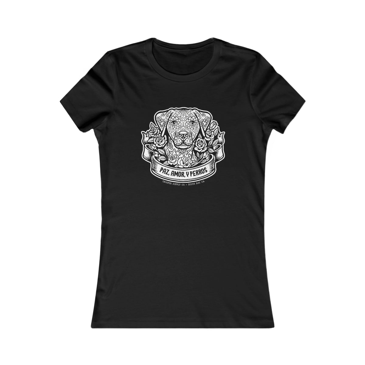 Paz, Amor, Y Perros - Modern Women's Dog T-Shirt (Front Print)