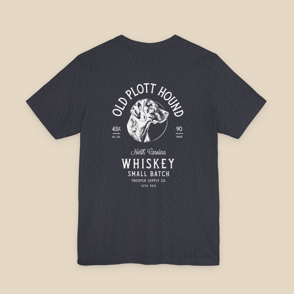 Old Plott Hound Whiskey - Unisex Jersey Short Sleeve Vintage-Style Canine Graphic Tee