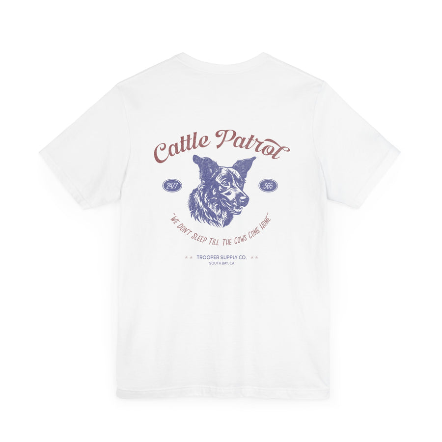 Cow Patrol - Short Sleeve Tee (Back Print with Front Emblem)