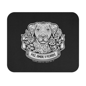 Mouse Pad (Rectangle) - Sugar Skull Design - Paz, Amor Y Perros