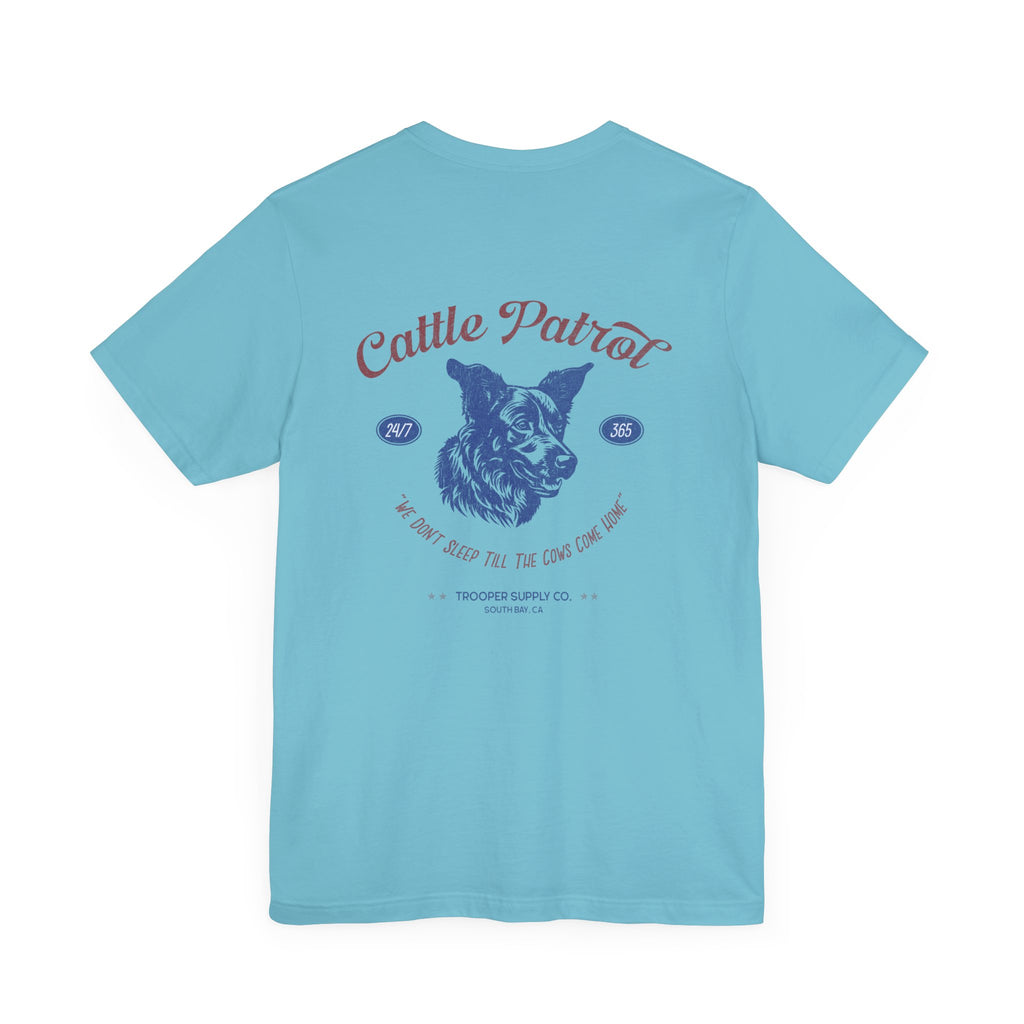 Cow Patrol - Short Sleeve Tee (Back Print with Front Emblem)