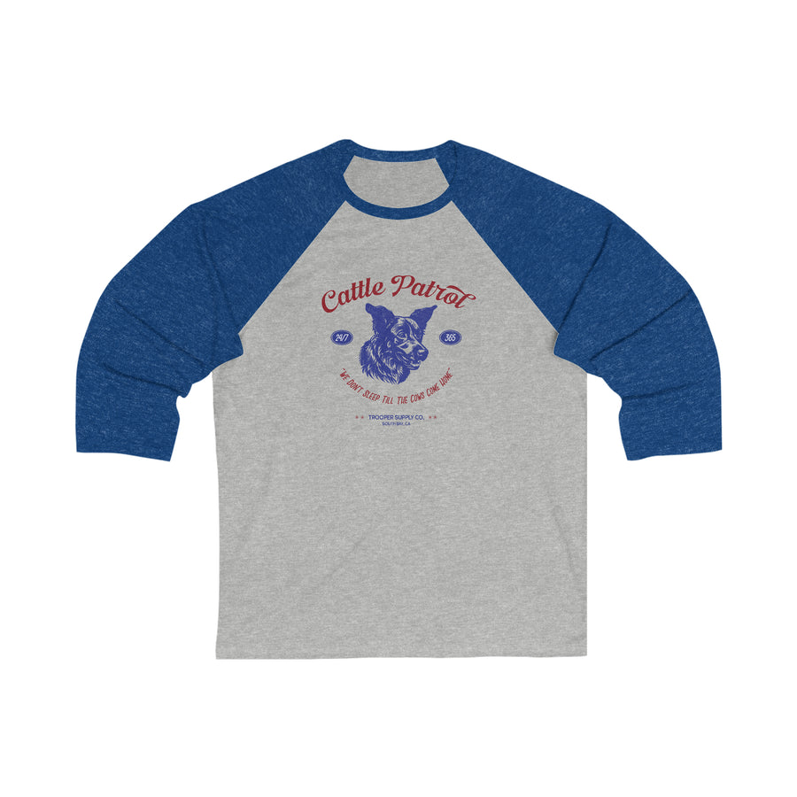 Cow Patrol Shepherd - Unisex 3\4 Sleeve Baseball Tee